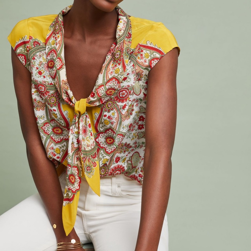 Maeve Scarf printed silk blouse - size Large